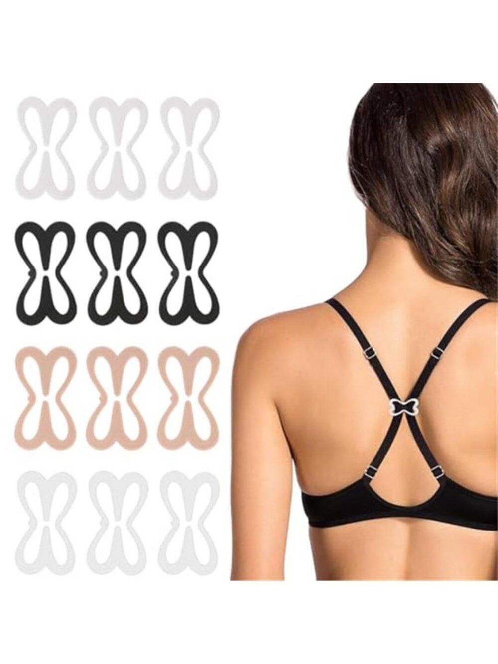 12PCS Bra Strap Holder Clips for Racerback, Bra Strap Clips Anti-Slip Buckles
